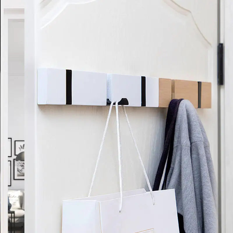 porte-clés mural en bambou avec crochets décoratifs pour organiser - vue 3 sur 12