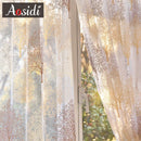 Voilage moderne motif feuilles pour salon chambre