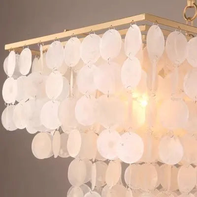 2024 Modern simple living room Scandinavian shell dining room romantic light luxury checkroom B&B rectangular suction chandelier - vue 5 sur 7