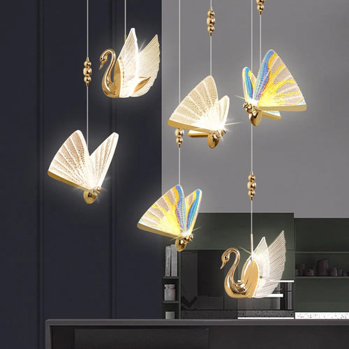lampes suspendues led modernes pour intérieur maison décoration salon - vue 4 sur 11