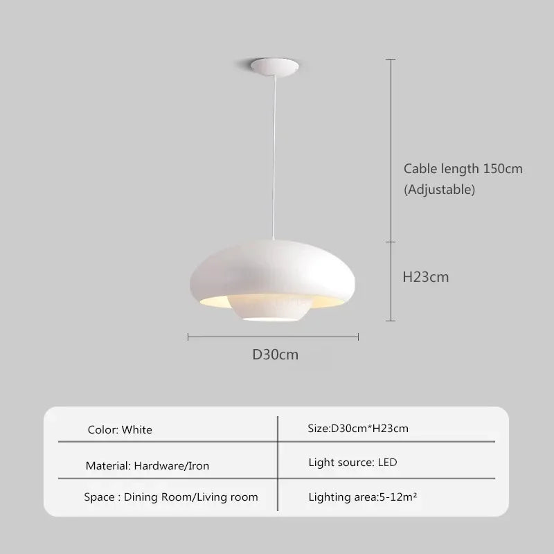 Suspension led nordique simple champignons luminaires suspendus intérieur - vue 9 sur 10