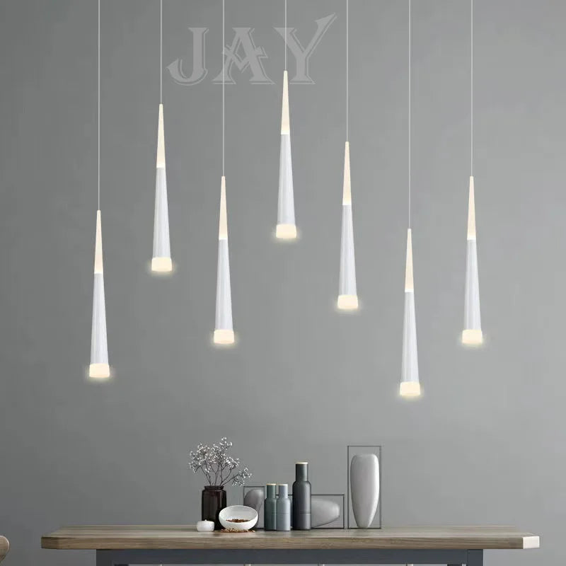 lustre lumineux conique à led design moderne nordique - vue 9 sur 10