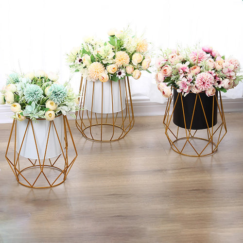 support en métal pour jardinière pot de fleurs vase antirouille - vue 3 sur 10