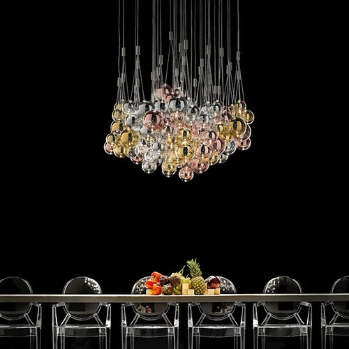 2024Modern glass LED droplight Nordic style kitchen bedroom living room dining table display room lighting lamps and lanterns - vue 5 sur 12