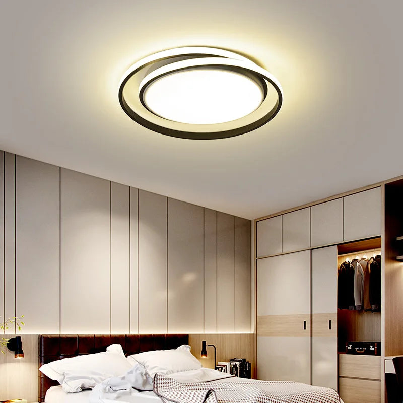 lustre led rond télécommandé style moderne simple - vue 5 sur 9