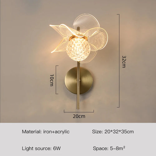 applique murale fleur pour éclairage doux et décoratif - vue 16 sur 16