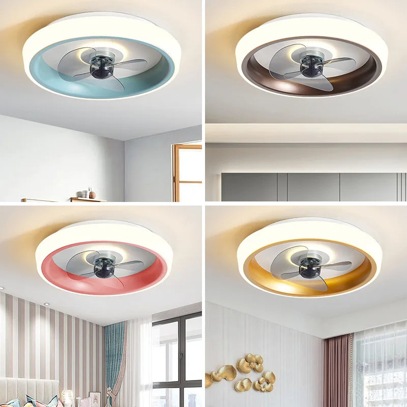 Ventilateurs De Plafond 50CM Lumière Chambre Salon Salle À Manger Lames Invisibles Ventilateurs Silencieux Éclairage Bas Ventilateur De Sol Lampe Ventilateur - vue 3 sur 12