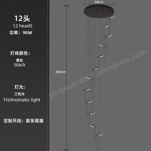 lustre moderne suspendu en acrylique design créatif 2023 à LED - vue 16 sur 17