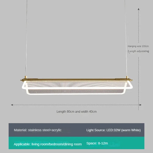 lustre rectangulaire minimaliste créatif à angle réglable - vue 9 sur 13