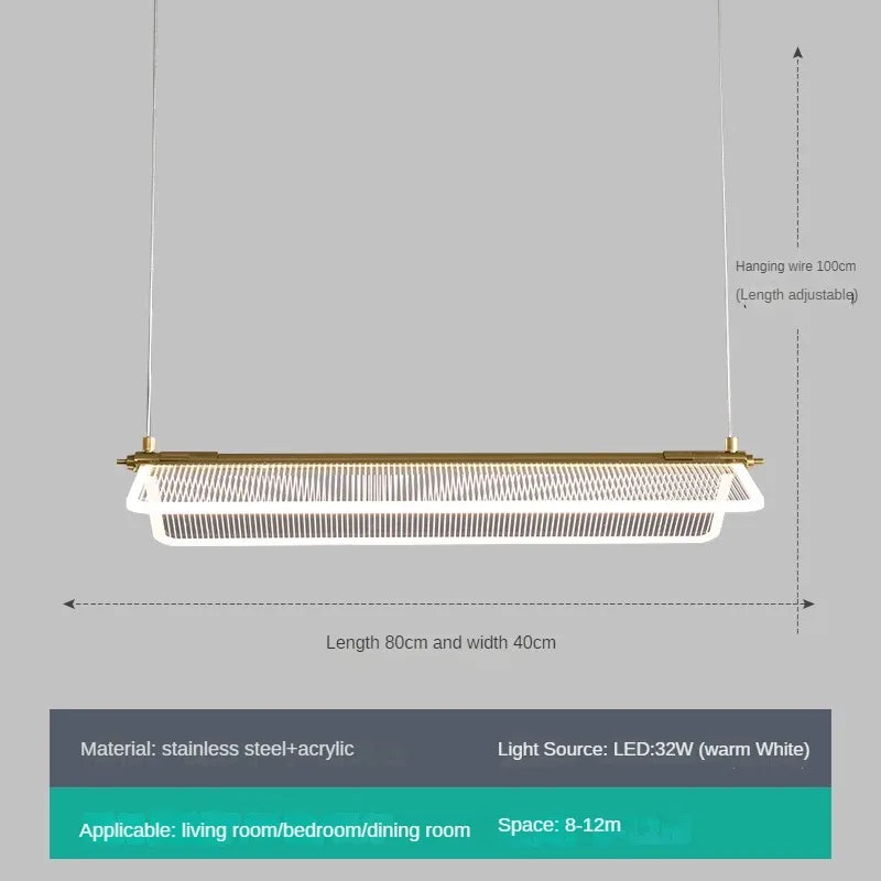 lustre rectangulaire minimaliste créatif à angle réglable - vue 8 sur 13