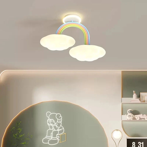 plafonnier LED nuage arc-en-ciel pour chambre enfant - vue 2 sur 7