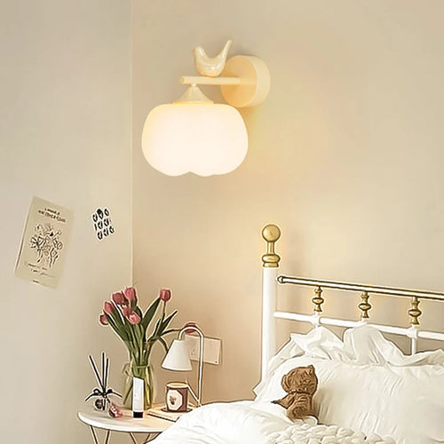 applique murale moderne en pe avec abat-jour d'oiseau led - vue 5 sur 10