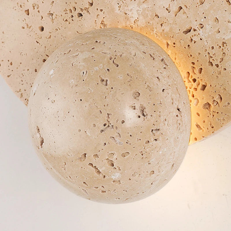 applique murale led en pierre naturelle ronde art déco - vue 5 sur 7
