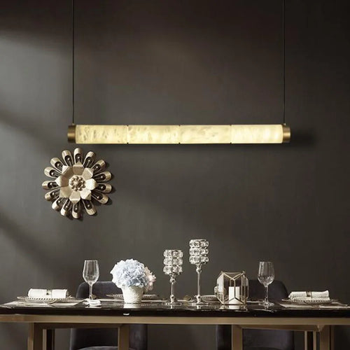 Lustre en cuivre de forme longue de luxe Décor - vue 3 sur 10
