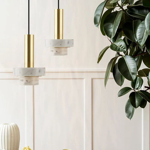 Suspension LED en marbre décorative pour divers espaces - vue 3 sur 17