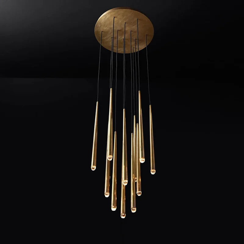 lustre suspension rétro nordique pour villa escalier foyer bar - vue 3 sur 20