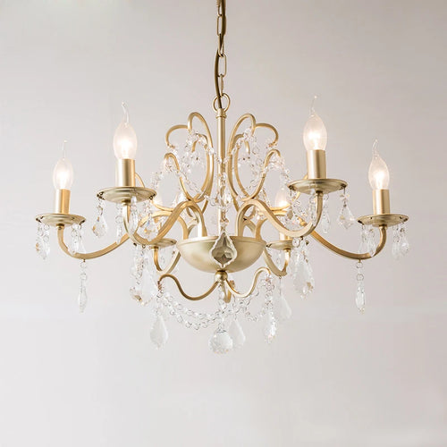 lustre en cristal vintage avec bougie led pour un éclairage élégant - vue 2 sur 10