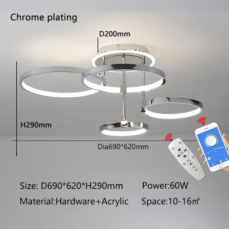 plafonnier led moderne design élégant pour intérieur lumineux - vue 8 sur 10