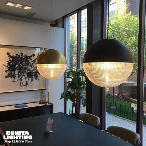 suspension nordique en verre à carreaux pour décoration moderne - vue 2 sur 12