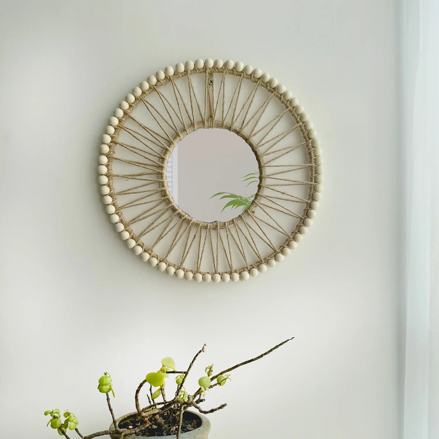miroir décoratif nordique tissé à la main pour intérieur élégant - vue 4 sur 7