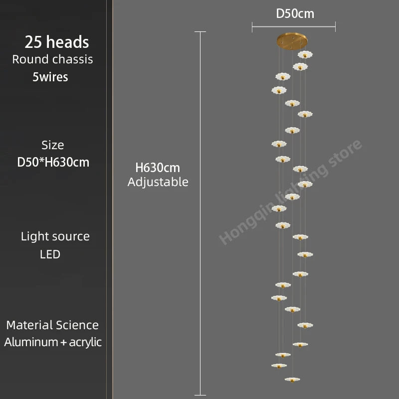 lustre moderne à led pour espaces intérieurs élégants et contemporains - vue 12 sur 26