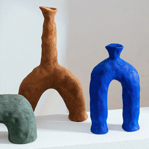 vase en céramique abstrait pour décoration florale moderne - vue 3 sur 9