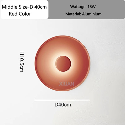 Designer Lamp Modern Round Ceiling Lamps Bedroom Ceiling Light White Red Green Living Room Atmosphere Wall Lights AC 220V 40cm - vue 9 sur 14