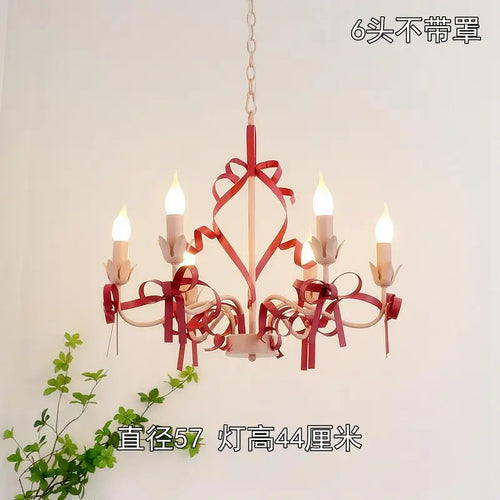 lustre mignon pour enfants éclairage suspendu avec nœud décoratif - vue 8 sur 14