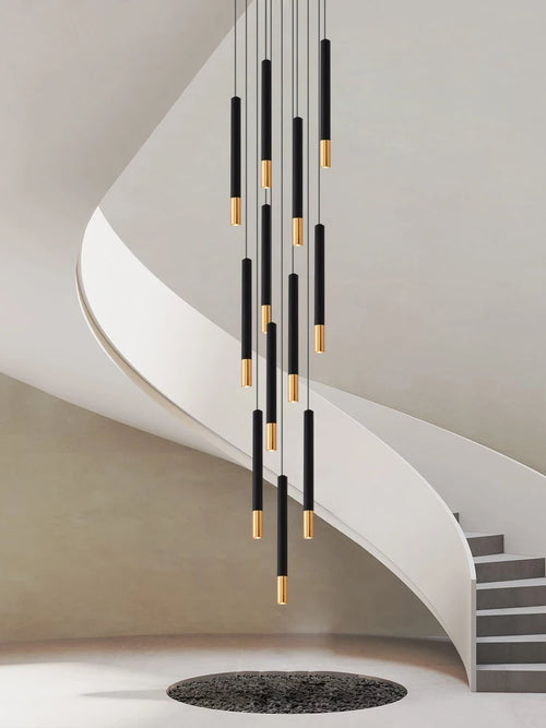 lustre led tubulaire pour éclairage intérieur de restaurant - vue 2 sur 17
