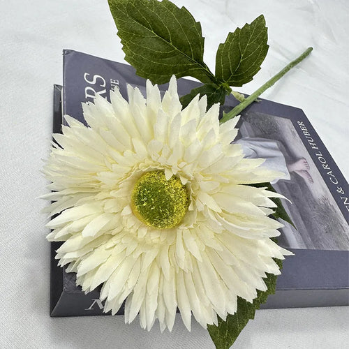 gerbera simple avec feuilles pour décoration de mariage et fête - vue 12 sur 15
