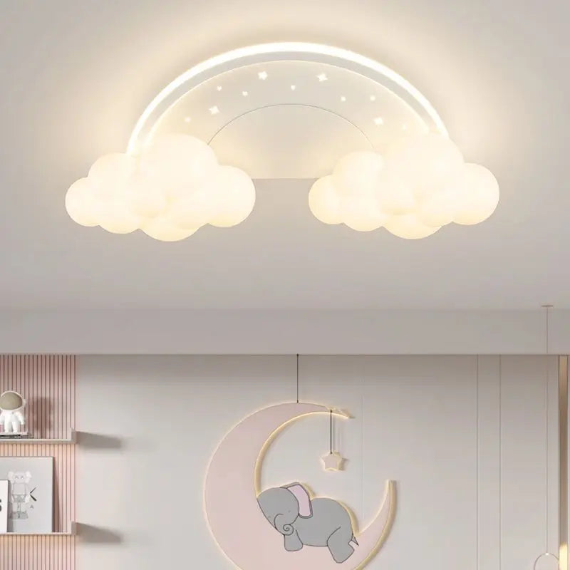 Children Light Modern Cloud Bedroom Ceiling Lamps White PE Sconces Warm Astronaut Chandelier Light for Child Baby Room Decor - vue 3 sur 12