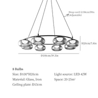 suspension en verre de luxe pour décoration moderne