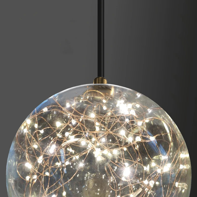 lustre boule à bulles en verre pour éclairage romantique moderne - vue 6 sur 11