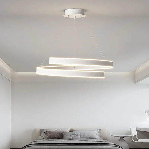 lustre moderne en spirale à LED pour décoration intérieure - vue 6 sur 24