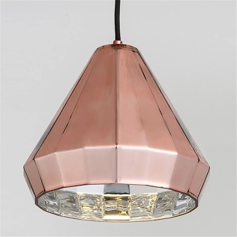 suspension en verre or rose pour cuisine et restaurant - vue 4 sur 10