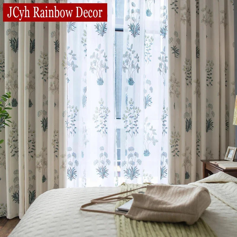 Rideau moderne motif feuilles pour salon chambre