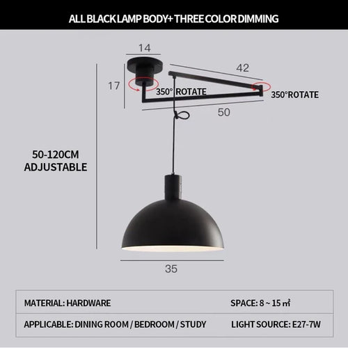 lustre pliable moderne nordique design télescopique pour intérieur contemporain - vue 15 sur 14
