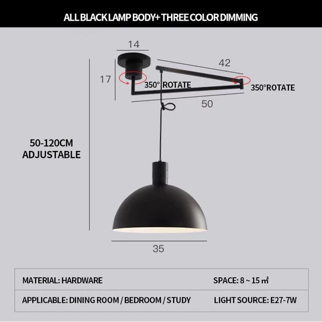 lustre pliable moderne nordique design télescopique pour intérieur contemporain - vue 14 sur 14