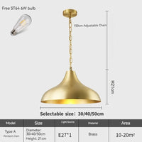 Suspension demi boule en laiton style américain