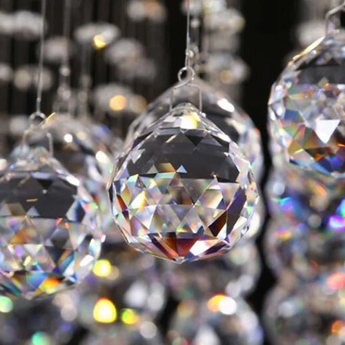 Lustre en cristal carré encastré pour salon de luxe lustres en cristal suspension LED lumière décoration de la maison lampe de ciel - vue 6 sur 6