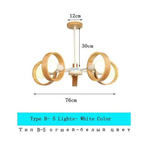 lustre scandinave minimaliste rotation 360 degrés luminaires suspendus bois créatifs - vue 13 sur 22