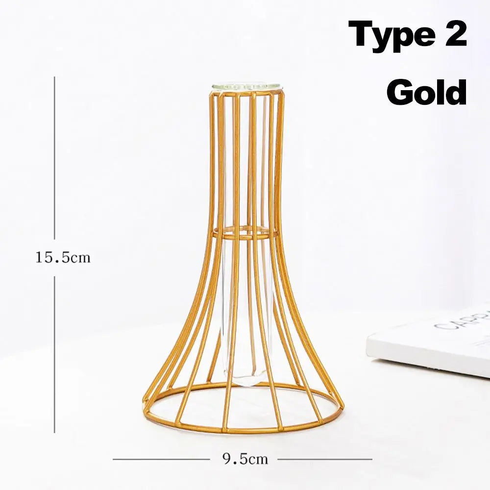 vase en fer rétro avec verre décoration nordique moderne - vue 8 sur 16