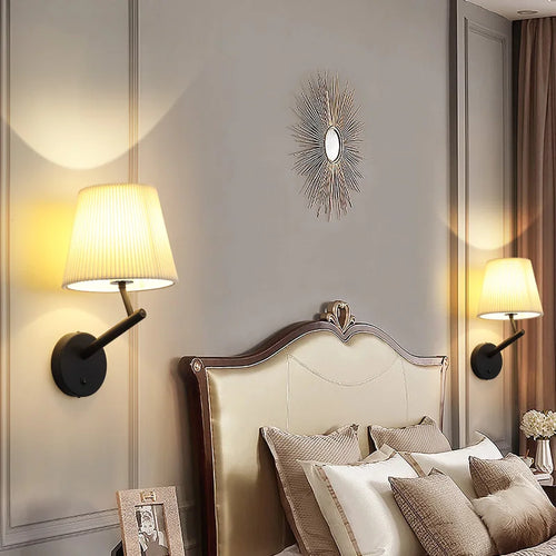 applique murale vintage américaine avec interrupteur led plissée - vue 3 sur 7