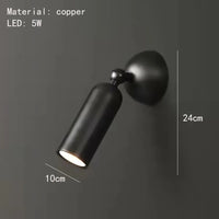 applique murale led en laiton moderne rotative avec gradation