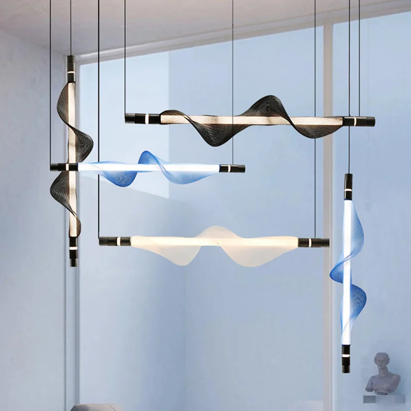 lustre design led acrylique tendance éclairage moderne 2024 - vue 3 sur 18