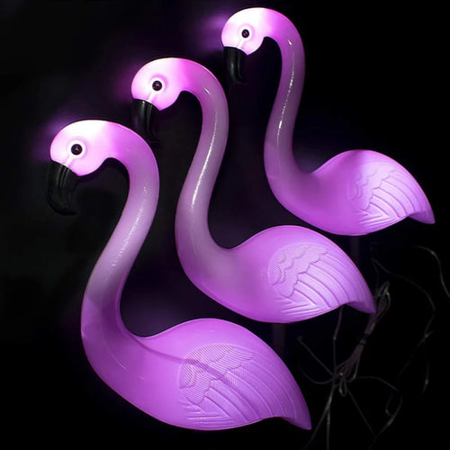 lampes solaires décoratives flamant rose pour extérieur et jardin - vue 4 sur 8