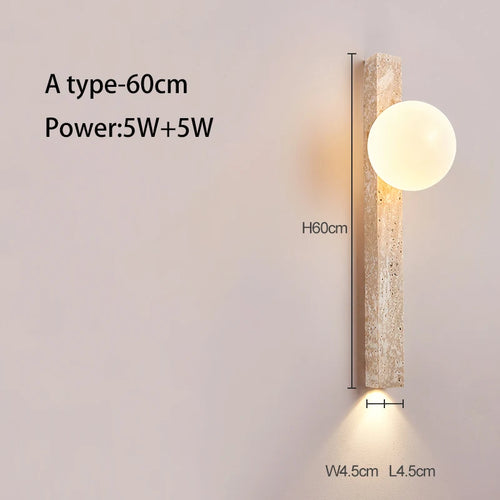 Longue applique LED rétro pierre chambre lampe de chevet Style crème éclairage d'ambiance pour escalier salon décoration de la maison - vue 9 sur 11