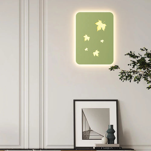 applique murale métallique à intensité variable avec feuilles d'érable - vue 2 sur 8