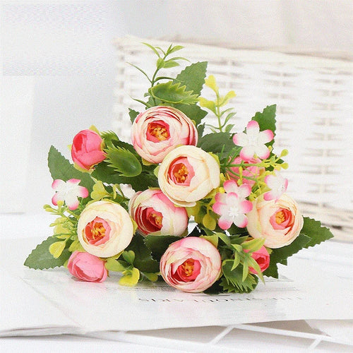bouquet de roses artificielles en soie pour décoration élégante - vue 6 sur 10