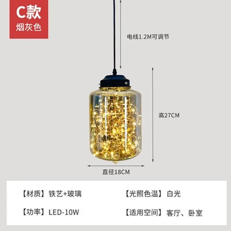 lustre nordique en étoile design en verre pour décoration intérieure - vue 14 sur 25